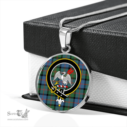 Scottish Gammell 1978 Ancient Clan Tartan Circle Necklace - Crest Classic Scottish Plaid Tartan Plaid