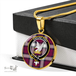 Scottish Lindsay Dress Dance Clan Tartan Circle Necklace - Crest Classic Scottish Plaid Tartan Plaid