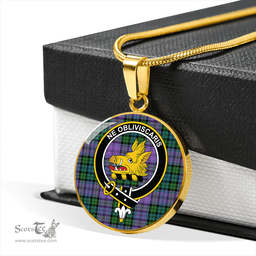 Scottish Campbell 42nd Dress Balhousie Ancient 2 Clan Tartan Circle Necklace - Crest Classic Scottish Plaid Tartan Plaid