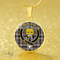 Scottish Little Arisaid Ancient Clan Tartan Circle Necklace - Crest Classic Scottish Plaid Tartan Plaid