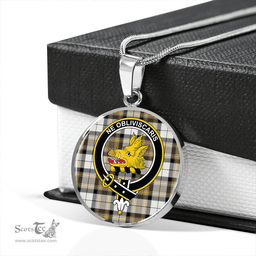 Scottish MacKellar Dress Ancient Clan Tartan Circle Necklace - Crest Classic Scottish Plaid Tartan Plaid