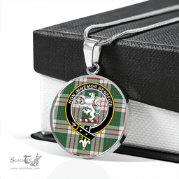Scottish MacDiarmid Dress Modern Clan Tartan Circle Necklace - Crest Classic Scottish Plaid Tartan Plaid