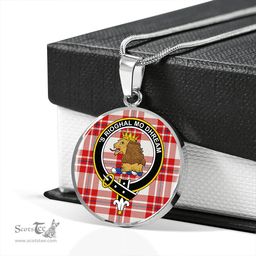 Scottish MacGregor Dress (Gregor Dress) Clan Tartan Circle Necklace - Crest Classic Scottish Plaid Tartan Plaid