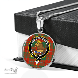 Scottish MacGregor of Balquhidder (Gregor of Balquhidder) Ancient Clan Tartan Circle Necklace - Crest Classic Scottish Plaid Tartan Plaid