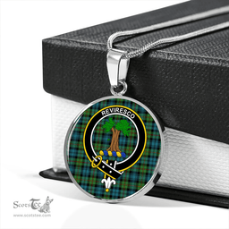 Scottish MacEwan (Clans Originaux) Ancient Clan Tartan Circle Necklace - Crest Classic Scottish Plaid Tartan Plaid