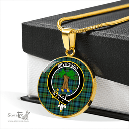 Scottish MacEwan (Clans Originaux) Ancient Clan Tartan Circle Necklace - Crest Classic Scottish Plaid Tartan Plaid