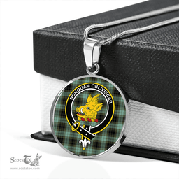 Scottish MacIver Ancient Clan Tartan Circle Necklace - Crest Classic Scottish Plaid Tartan Plaid
