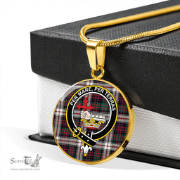 Scottish MacDonald Dress (Donald Dress) Clan Tartan Circle Necklace - Crest Classic Scottish Plaid Tartan Plaid