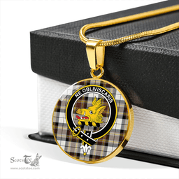 Scottish MacKellar Dress Modern Clan Tartan Circle Necklace - Crest Classic Scottish Plaid Tartan Plaid