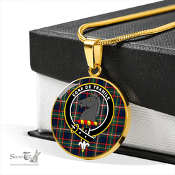 Scottish Tait Wedding Modern Clan Tartan Circle Necklace - Crest Classic Scottish Plaid Tartan Plaid