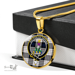 Scottish Ferguson Dress Clan Tartan Circle Necklace - Crest Classic Scottish Plaid Tartan Plaid