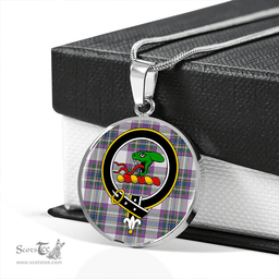 Scottish MacBeth Dress Dance Modern Clan Tartan Circle Necklace - Crest Classic Scottish Plaid Tartan Plaid
