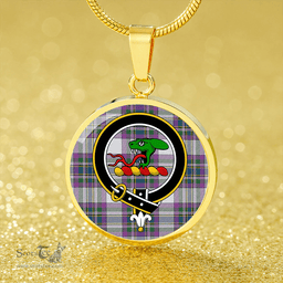 Scottish MacBeth Dress Dance Modern Clan Tartan Circle Necklace - Crest Classic Scottish Plaid Tartan Plaid