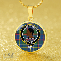 Scottish Stirling University of Tartan Modern Clan Tartan Circle Necklace - Crest Classic Scottish Plaid Tartan Plaid