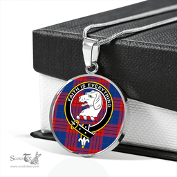 Scottish Robinson Dress (Robins Dress) Modern Clan Tartan Circle Necklace - Crest Classic Scottish Plaid Tartan Plaid