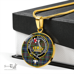 Scottish Paisley Drennan (Drennan Drennan) Modern Clan Tartan Circle Necklace - Crest Classic Scottish Plaid Tartan Plaid