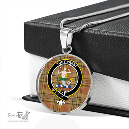 Scottish Murray Mungo Ancient Clan Tartan Circle Necklace - Crest Classic Scottish Plaid Tartan Plaid