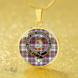 Scottish Walker Dress Modern Clan Tartan Circle Necklace - Crest Classic Scottish Plaid Tartan Plaid