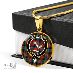 Scottish MacDougall William Ancient Clan Tartan Circle Necklace - Crest Classic Scottish Plaid Tartan Plaid