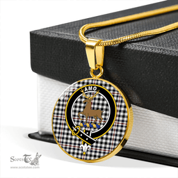 Scottish Scott (Sir Walter) #2 Modern Clan Tartan Circle Necklace - Crest Classic Scottish Plaid Tartan Plaid