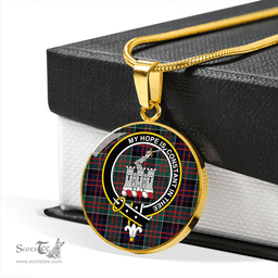 Scottish MacDonald of Clanranald #2 (MacDonald of Clanranald; #2) Modern Clan Tartan Circle Necklace - Crest Classic Scottish Plaid Tartan Plaid