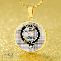 Scottish Shaw Women's Dress Ancient Clan Tartan Circle Necklace - Crest Classic Scottish Plaid Tartan Plaid