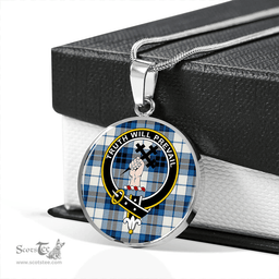Scottish Thomson Dance (Thompson Dance) Clan Tartan Circle Necklace - Crest Classic Scottish Plaid Tartan Plaid