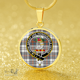 Scottish Walker Dress Ancient Clan Tartan Circle Necklace - Crest Classic Scottish Plaid Tartan Plaid