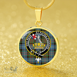 Scottish Paisley Drennan (Drennan Drennan) Ancient Clan Tartan Circle Necklace - Crest Classic Scottish Plaid Tartan Plaid