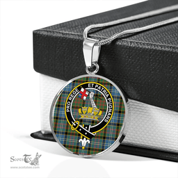 Scottish Paisley Drennan (Drennan Drennan) Ancient Clan Tartan Circle Necklace - Crest Classic Scottish Plaid Tartan Plaid