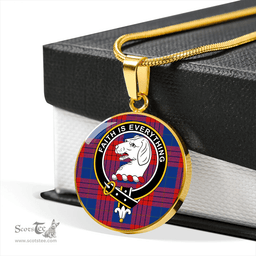Scottish Robinson Dress (Robins Dress) Modern Clan Tartan Circle Necklace - Crest Classic Scottish Plaid Tartan Plaid