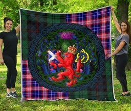 Scottish Scotland Rampant Lion with Thistle Premium Quilt Tartan Version - BN21 Scottish Plaid Tartan Plaid