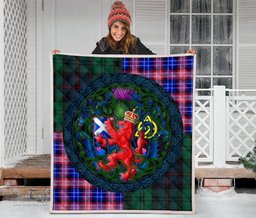 Scottish Scotland Rampant Lion with Thistle Premium Quilt Tartan Version - BN21 Scottish Plaid Tartan Plaid