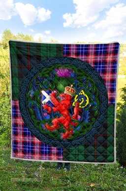 Scottish Scotland Rampant Lion with Thistle Premium Quilt Tartan Version - BN21 Scottish Plaid Tartan Plaid