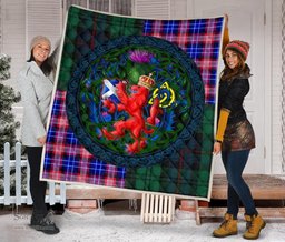 Scottish Scotland Rampant Lion with Thistle Premium Quilt Tartan Version - BN21 Scottish Plaid Tartan Plaid