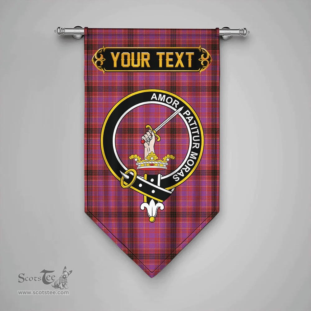 Scottish Lumsden of Clova Weathered Clan Tartan Gonfalon - Crest Personalize Scottish Plaid Tartan Plaid