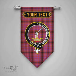 Scottish Lumsden of Clova Weathered Clan Tartan Gonfalon - Crest Personalize Scottish Plaid Tartan Plaid