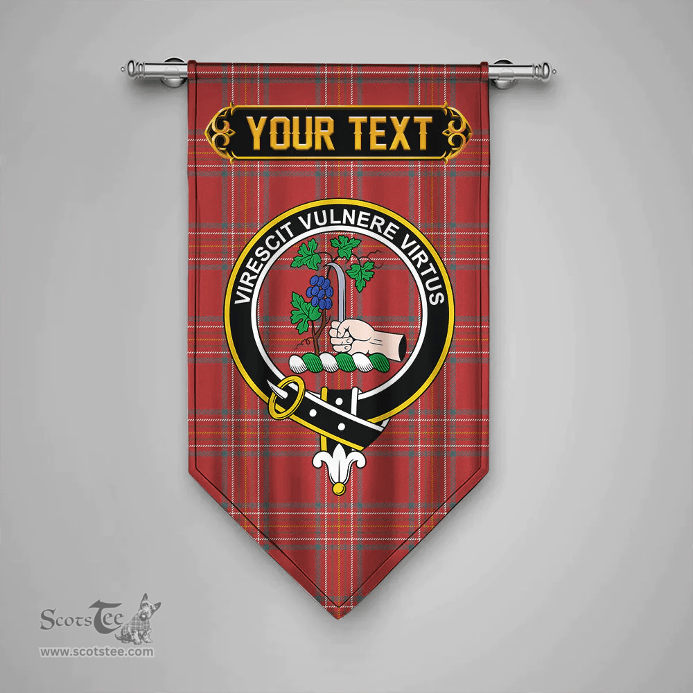 Scottish Burnett of Leys Weathered Clan Tartan Gonfalon - Crest Personalize Scottish Plaid Tartan Plaid