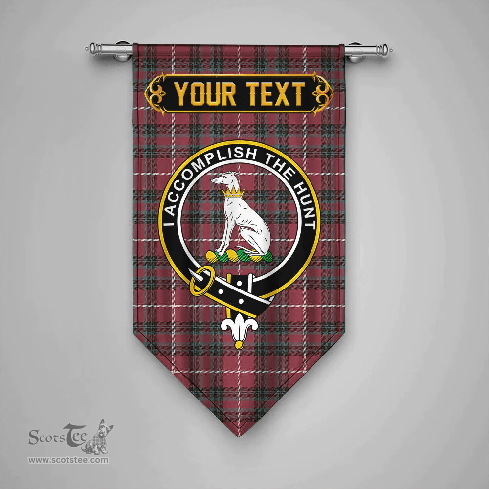 Scottish Hunter of Bute (Michael Maroon) Weathered Clan Tartan Gonfalon - Crest Personalize Scottish Plaid Tartan Plaid