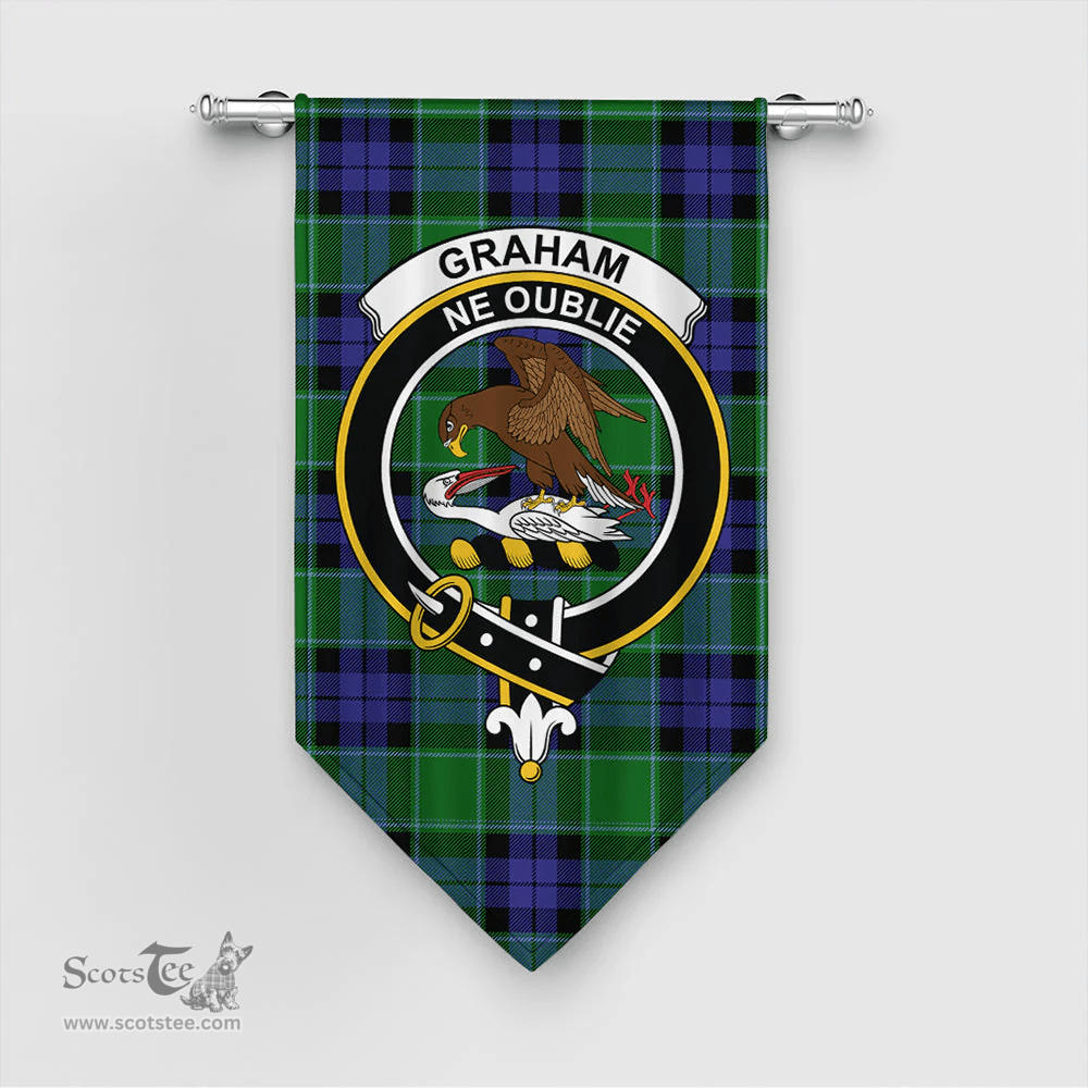 Scottish Graham of Menteith Modern Clan Tartan Gonfalon - Crest Classic Scottish Plaid Tartan Plaid