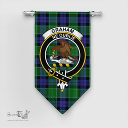 Scottish Graham of Menteith Modern Clan Tartan Gonfalon - Crest Classic Scottish Plaid Tartan Plaid