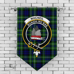 Scottish MacNeil of Colonsay Modern Clan Tartan Gonfalon - Crest Classic Scottish Plaid Tartan Plaid