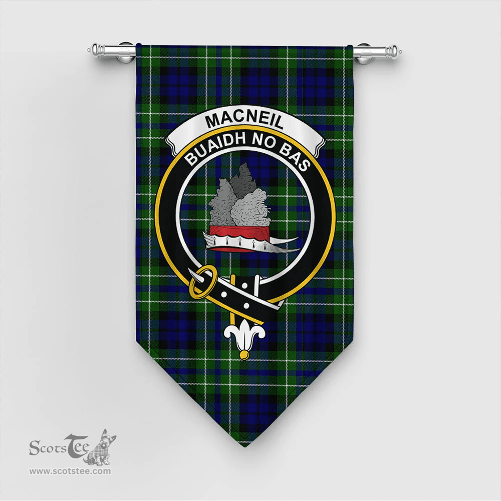 Scottish MacNeil of Colonsay Modern Clan Tartan Gonfalon - Crest Classic Scottish Plaid Tartan Plaid