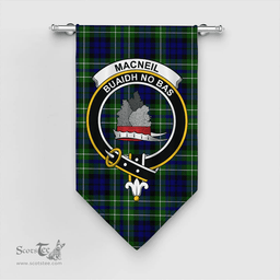 Scottish MacNeil of Colonsay Modern Clan Tartan Gonfalon - Crest Classic Scottish Plaid Tartan Plaid