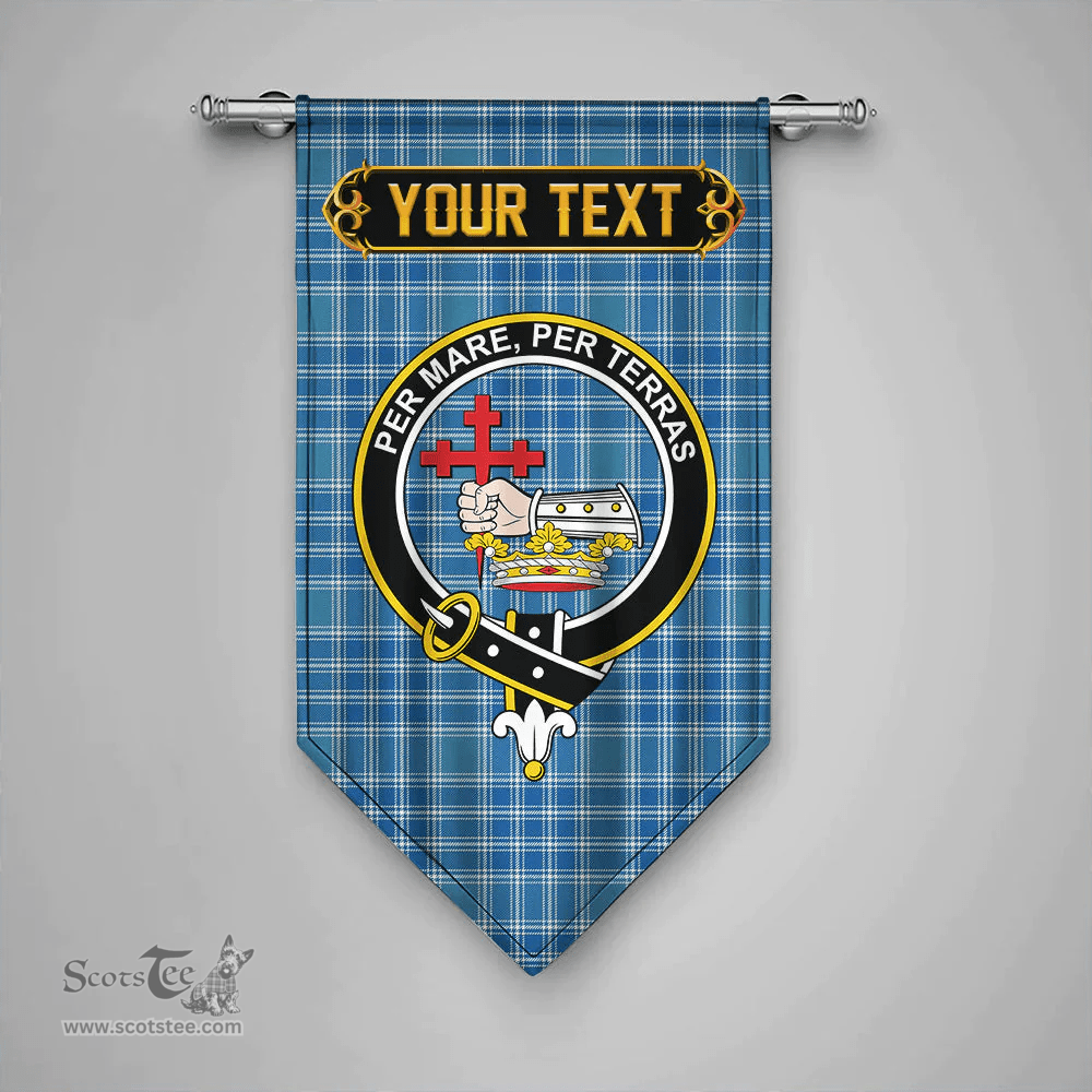 Scottish MacDonald Lord of the Isles Hunting Blue (Donald Lord of the Isles Hunting Blue) Ancient Clan Tartan Gonfalon - Crest Personalize Scottish Plaid Tartan Plaid
