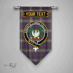 Scottish Kinnaird Weathered Clan Tartan Gonfalon - Crest Personalize Scottish Plaid Tartan Plaid