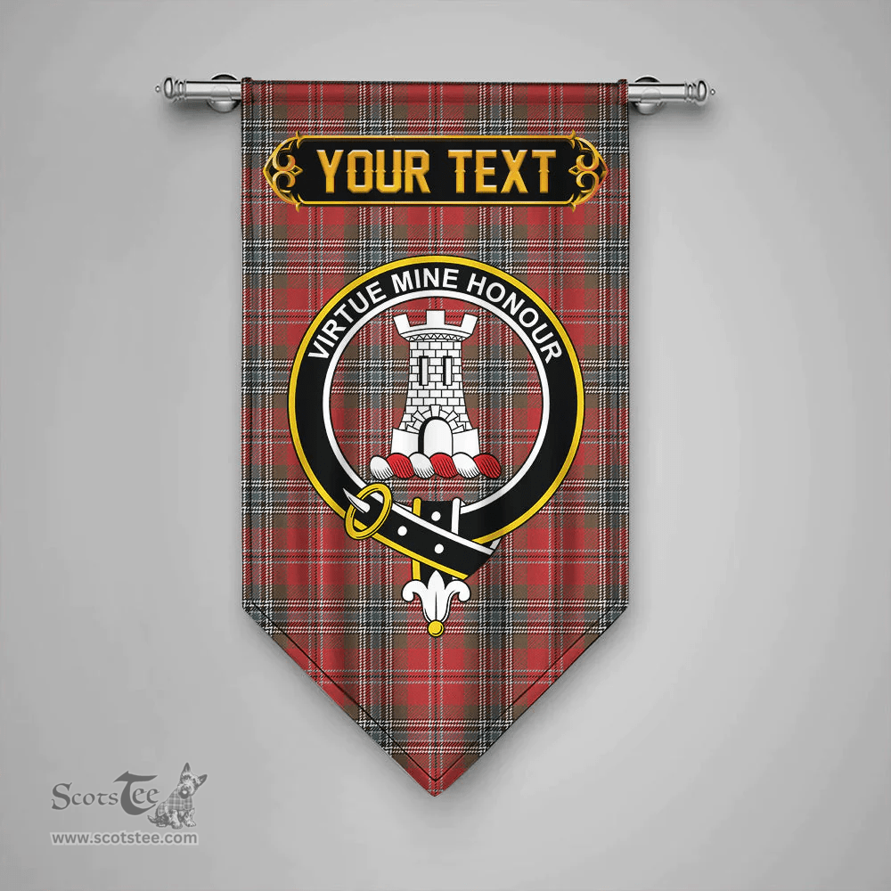Scottish MacLean of Duart Weathered Clan Tartan Gonfalon - Crest Personalize Scottish Plaid Tartan Plaid