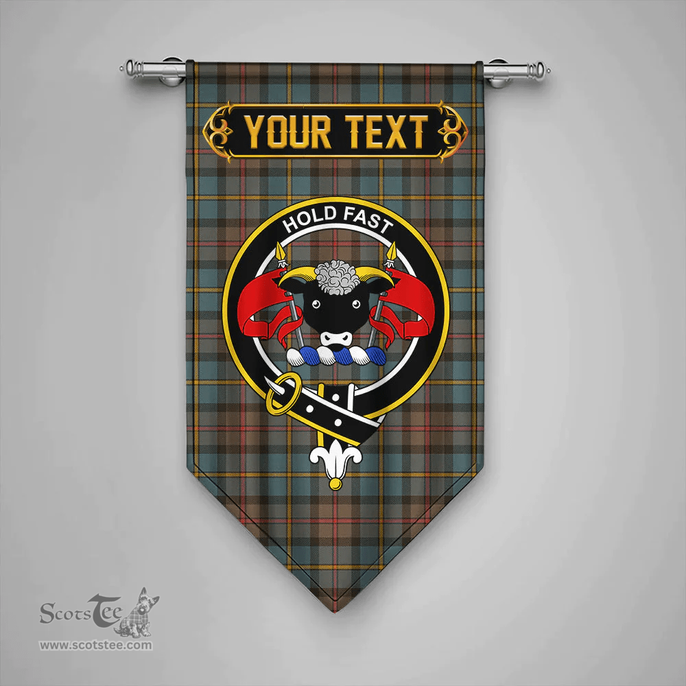 Scottish MacLeod of Harris (MacLeod Hunting) Weathered Clan Tartan Gonfalon - Crest Personalize Scottish Plaid Tartan Plaid