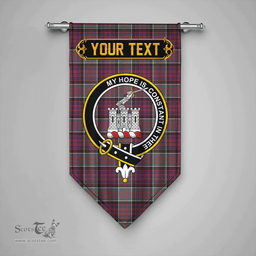 Scottish MacDonald of Clanranald (Donald of Clanranald) Weathered Clan Tartan Gonfalon - Crest Personalize Scottish Plaid Tartan Plaid