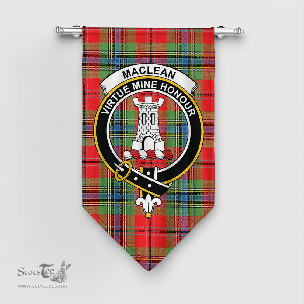Scottish MacLean of Duart Modern Clan Tartan Gonfalon - Crest Classic Scottish Plaid Tartan Plaid